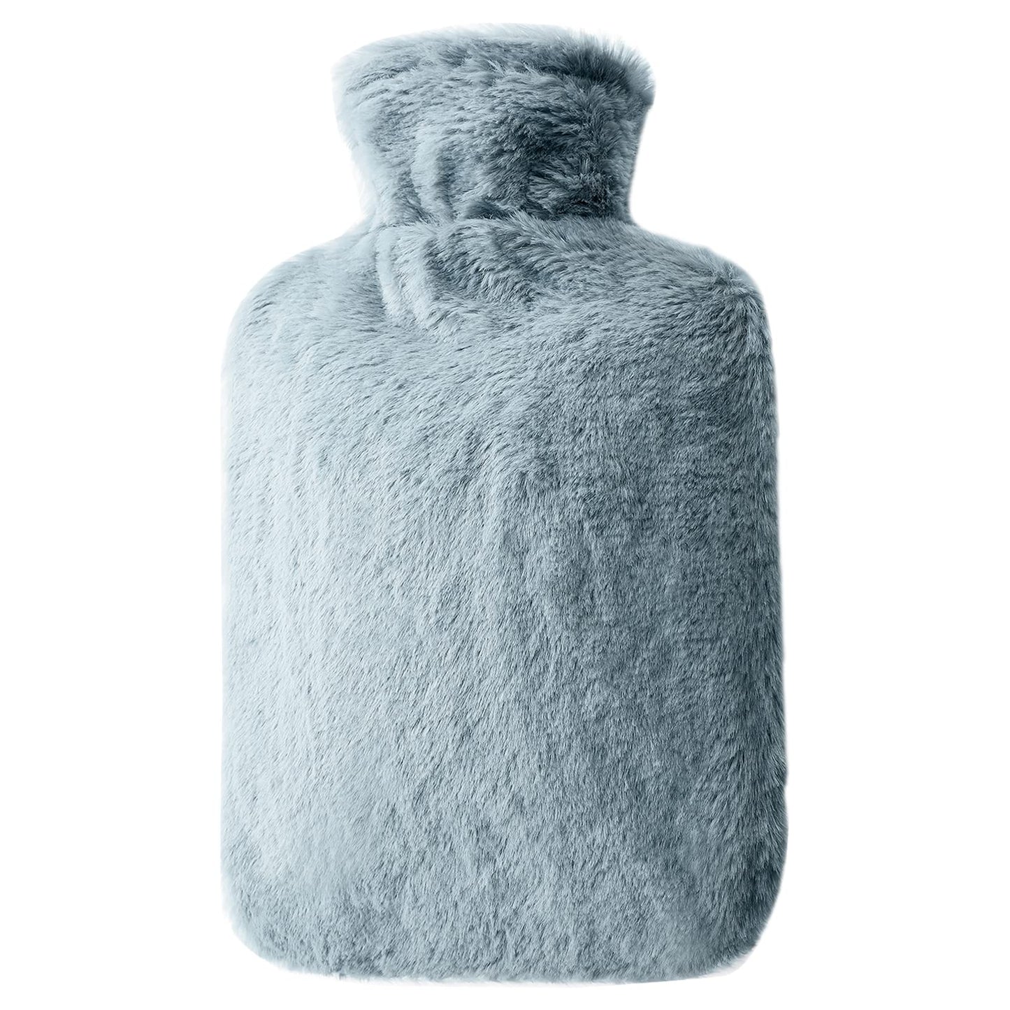 URBZUE Bolsa de Agua Caliente de 2L con Funda de Felpa Suave, Gris