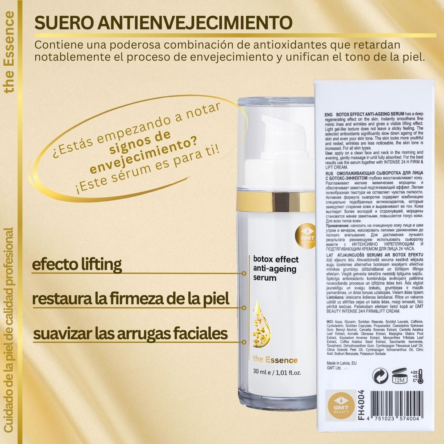 GMT Beauty Anti Aging Face Serum - Anti-Stain and Anti-Wrinkle Serum for Women and Men - Anti-Aging Facial Serum with Lifting Effect - Moisturizing Serum for All Skin Types - Anti-Aging Serum