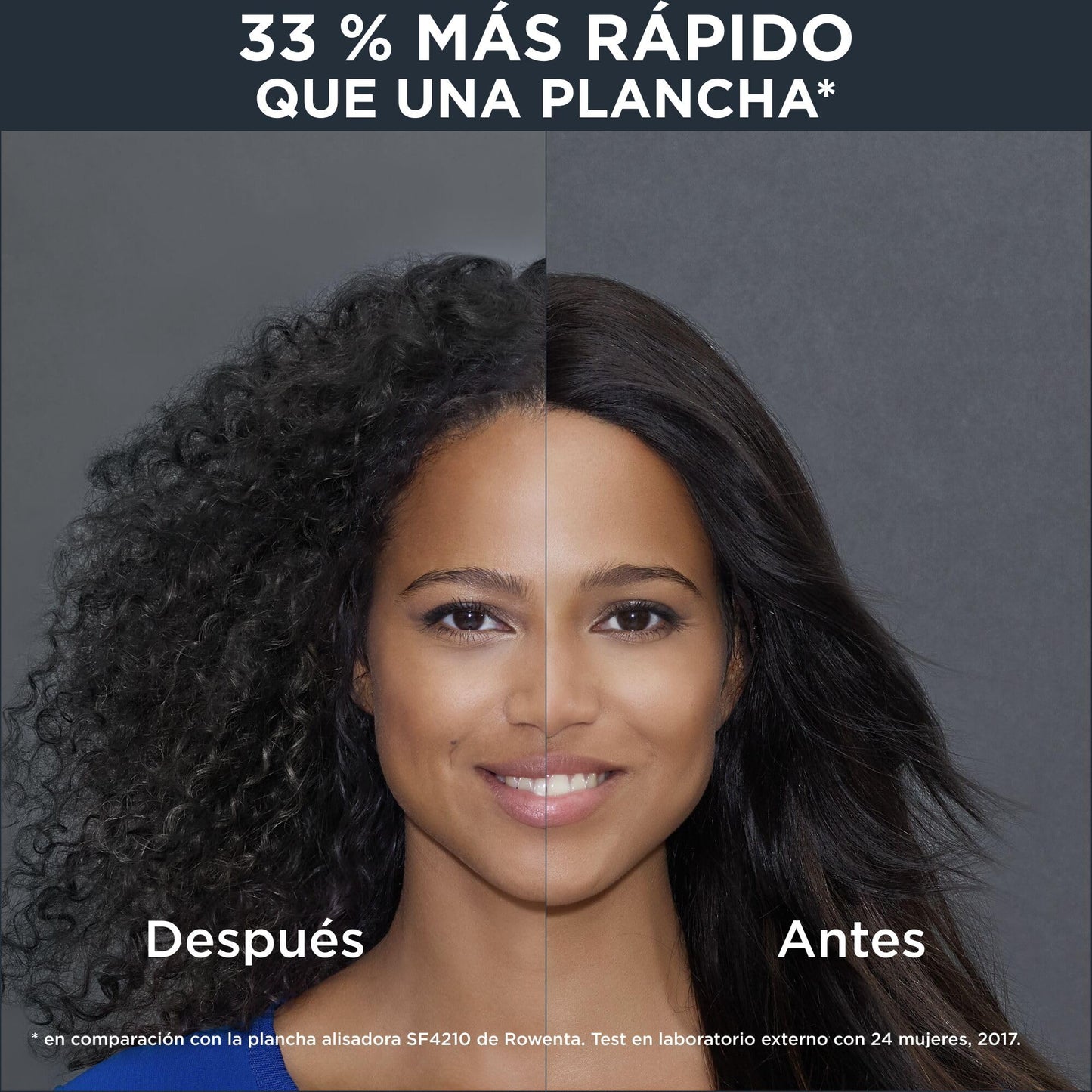 Rowenta Power Straight CF5820F0 - Cepillo Alisador para Cabello Muy Rizado