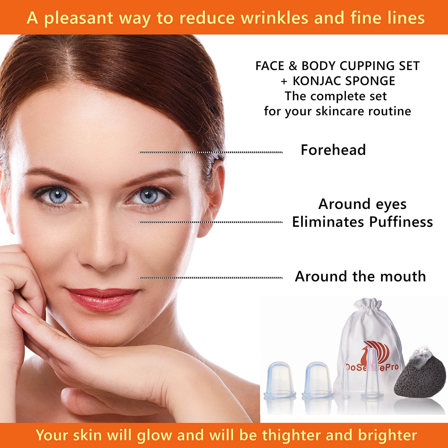 Juego de Ventosas Faciales y Corporales con Esponja Konjac - DoSensePro