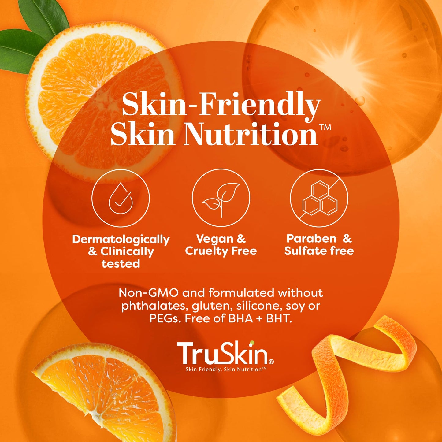 TruSkin Vitamin C Serum - Sérum anti-age à la vitamine C avec acide hyaluronique, vitamine E, aloès - Sérum éclaircissant pour les taches brunes, les ridules et les rides, 2 Fl Oz 60ml