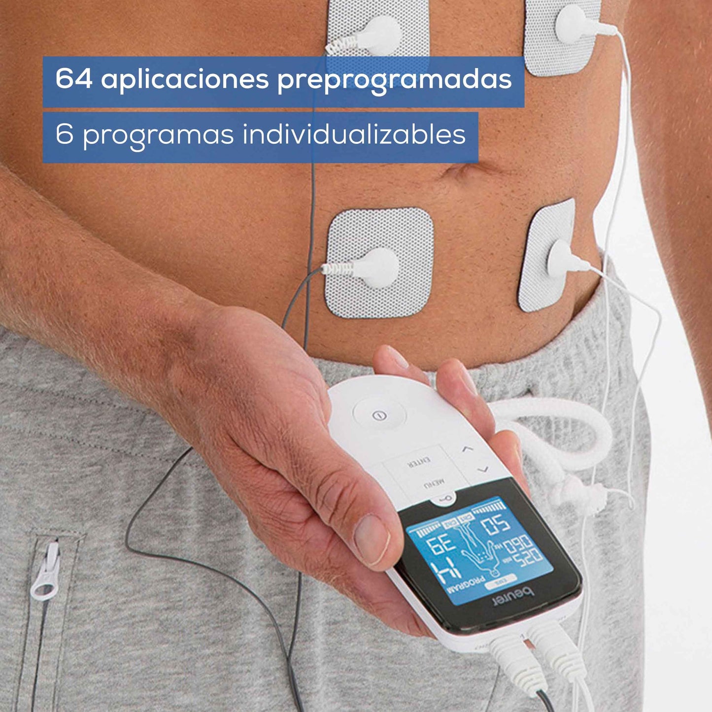 Beurer EM 49 – Electroestimulador TENS/EMS 3 en 1 con Masaje para Alivio del Dolor y Entrenamiento Muscular