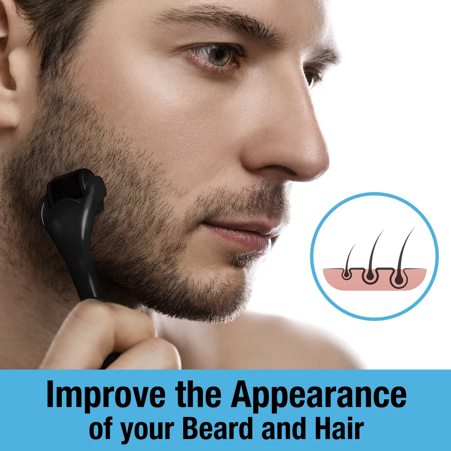 Tilcare Rodillo Derma 0.25 mm - Estimula el Crecimiento de Barba y Cabello