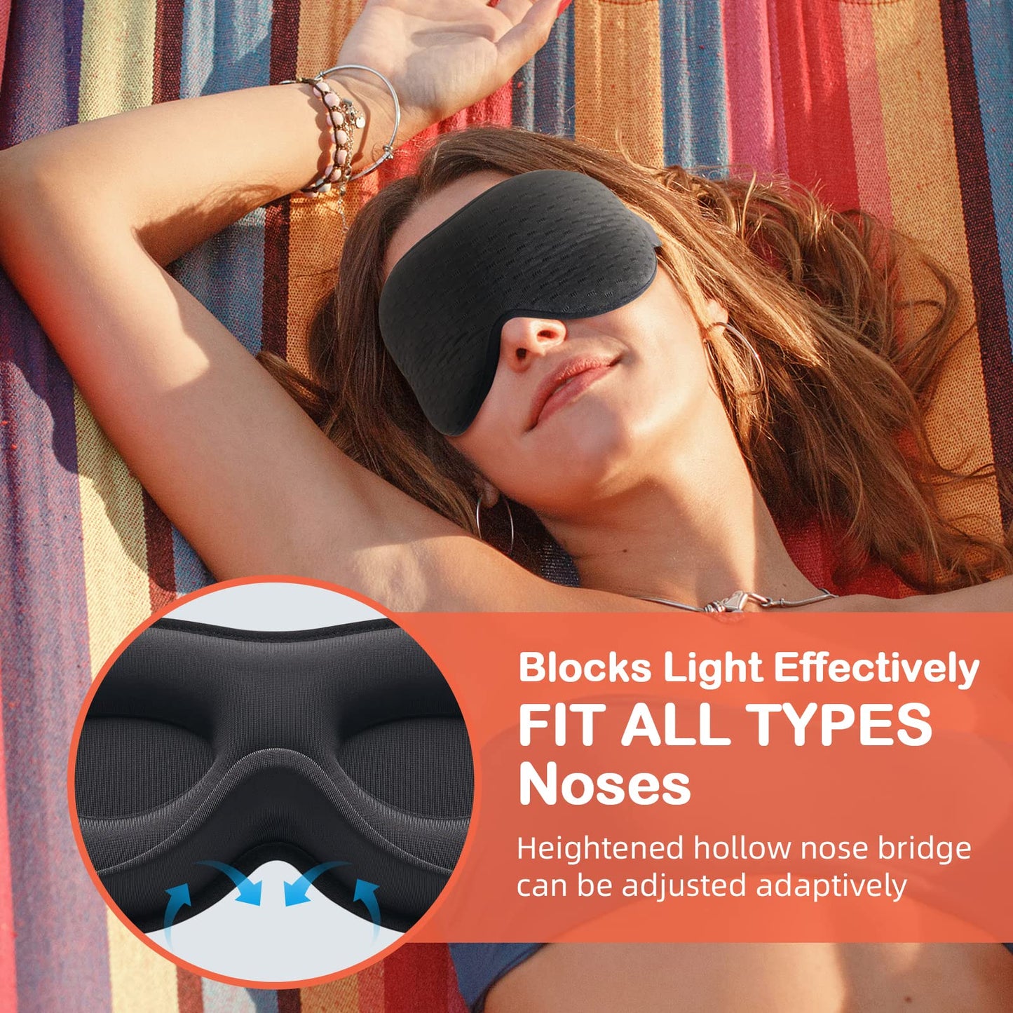 INNELO Máscara de Dormir 3D Contorneada - Bloqueo de Luz y Comodidad