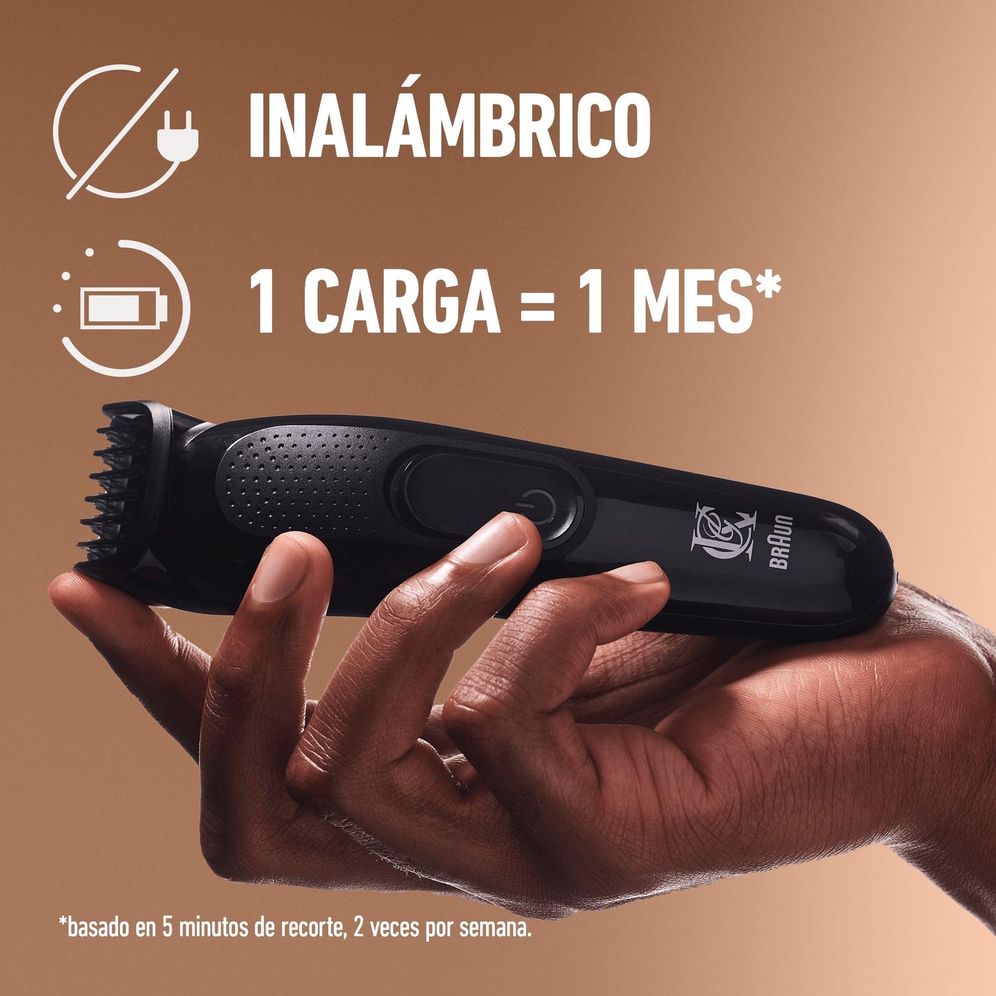 King C. Gillette Recortadora de Barba Inalámbrica con 3 Peines