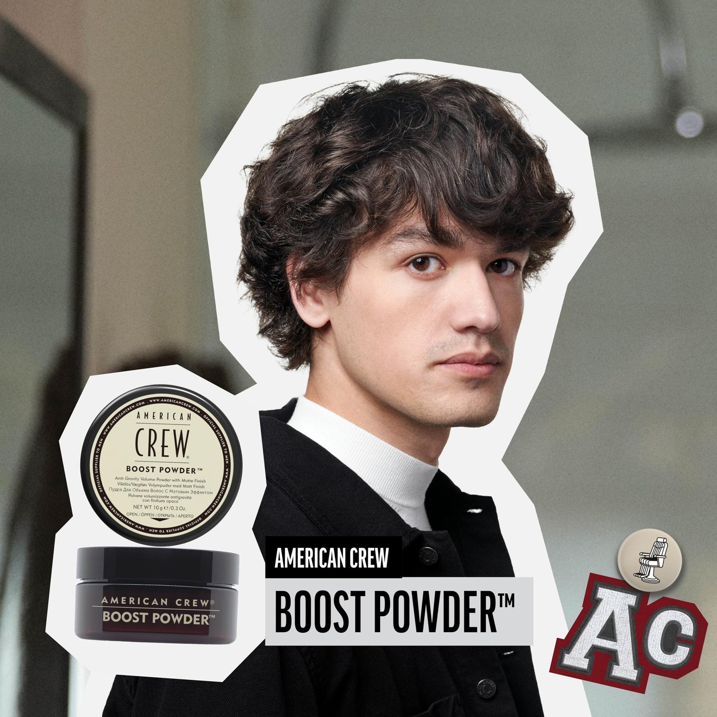 American Crew - Boost Powder, Volumizing Powder for Hair, Provides Volume, Body and Texture, Natural and Matte Finish, No Shine, Suitable for All Hair Types - 10 g