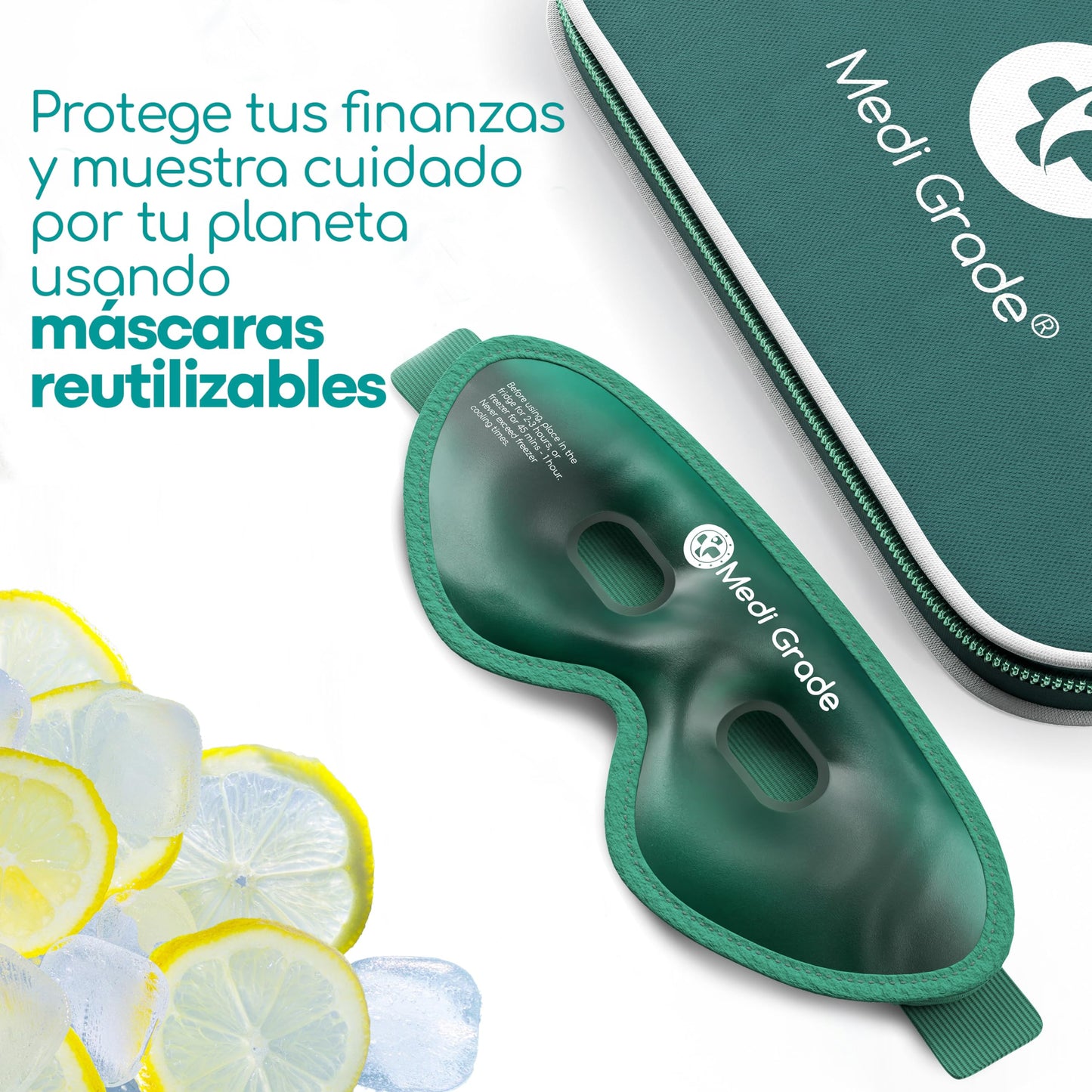 Medi Grade Antifaz de Gel Frío Reutilizable con Parches y Neceser