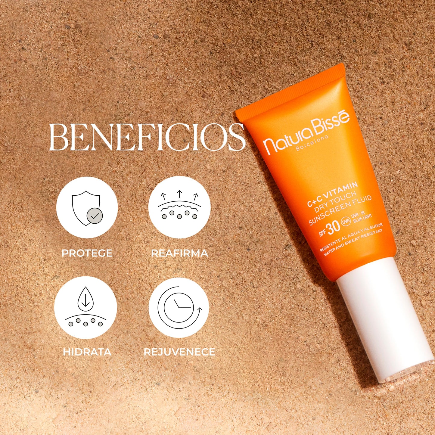 Natura Bissé C+C Vitamin SPF 30 Dry Touch Sunscreen Fluid | Firming Sunscreen | Face Cream with Protection | 30 ml