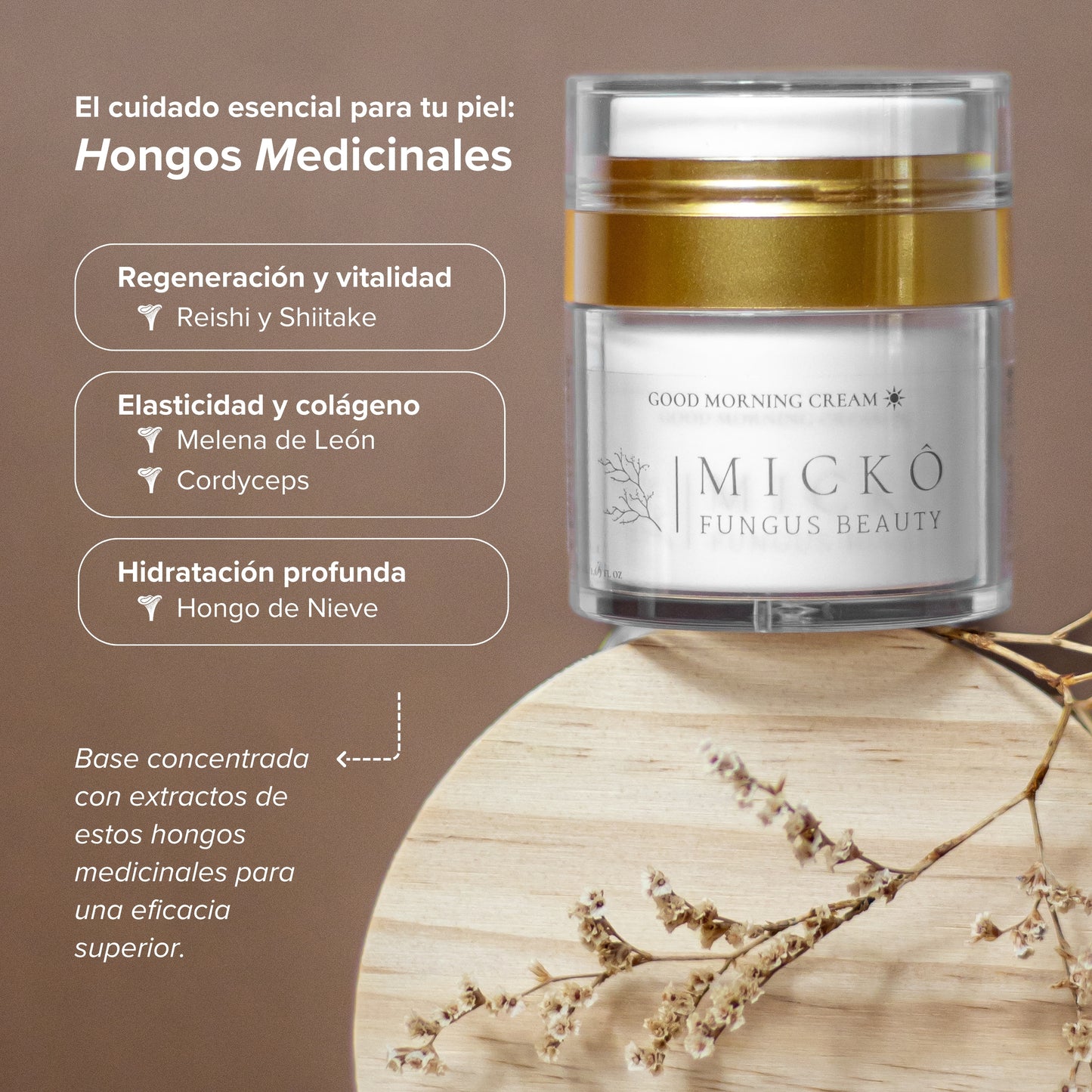 MICKÔ Crema de Día Vegana SPF30 - Antiarrugas, Antioxidante e Hidratante