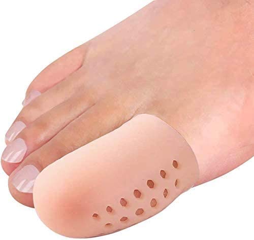 PYRJIN Big Toe Protector, 10 Pack Silicone Big Toe Caps, Breathable Toe Protectors, For Blisters, Calluses, Friction Pain Relief and More. (Beige)