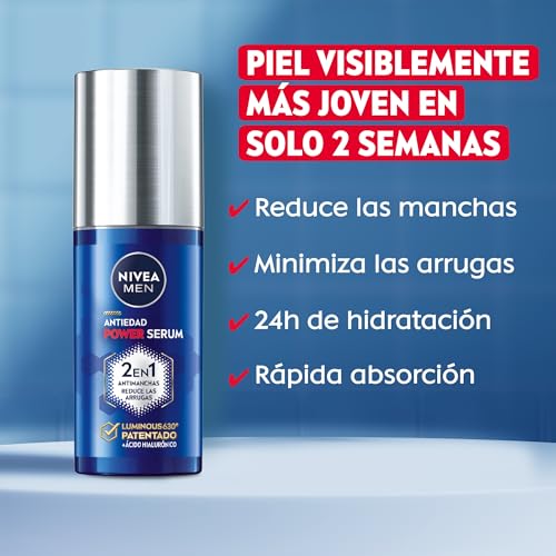 NIVEA MEN Power Pack Anti-Aging Moisturizing Cream SPF30 2 in 1 Anti-Aging and Anti-Spot + Anti-Aging Serum 2 in 1 Anti-Aging and Anti-Spot, Reduces Wrinkles and Spots, Moisturizes the Skin