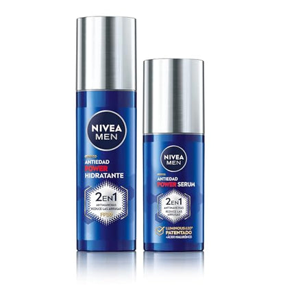 NIVEA MEN Power Pack Anti-Aging Moisturizing Cream SPF30 2 in 1 Anti-Aging and Anti-Spot + Anti-Aging Serum 2 in 1 Anti-Aging and Anti-Spot, Reduces Wrinkles and Spots, Moisturizes the Skin