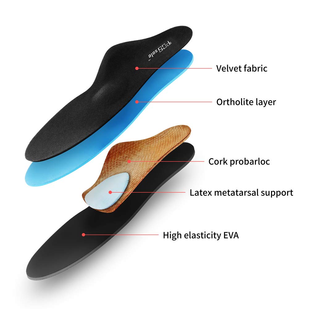 PCssole Insole Supports Soft Medical Functional Orthotic High Arch Foot Insole Insert Flat Foot Plantar Fasciitis Foot Pain Size EU40-41(26cm)