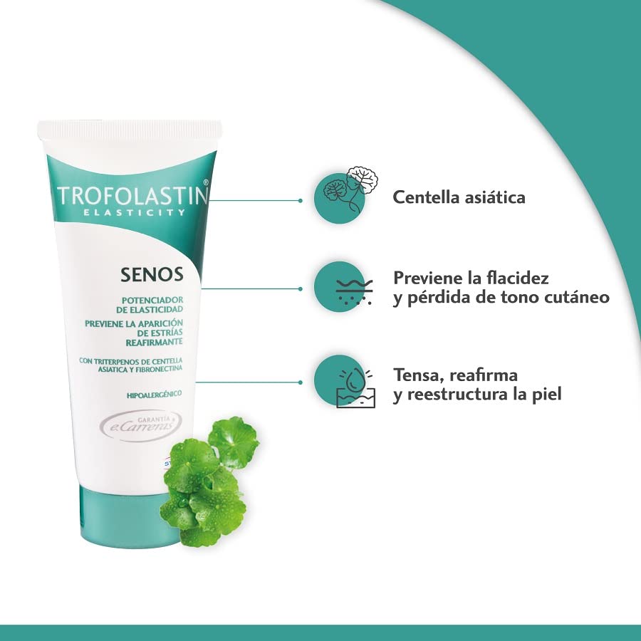 Trofolastin - Reafirmante de Senos -Crema antiestrías para senos, restructura y tensa la piel - Con Centella asiática- 75 ml