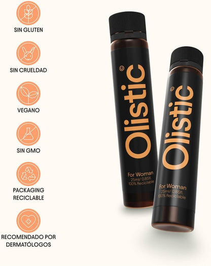 Olistic WOMEN - 28 Ampollas de Tratamiento Anticaída Cabello para Mujer, Fortalece las Fibras Capilares y Ayuda a Prevenir la Caída de Pelo, Natural, Vegano, Sin Gluten