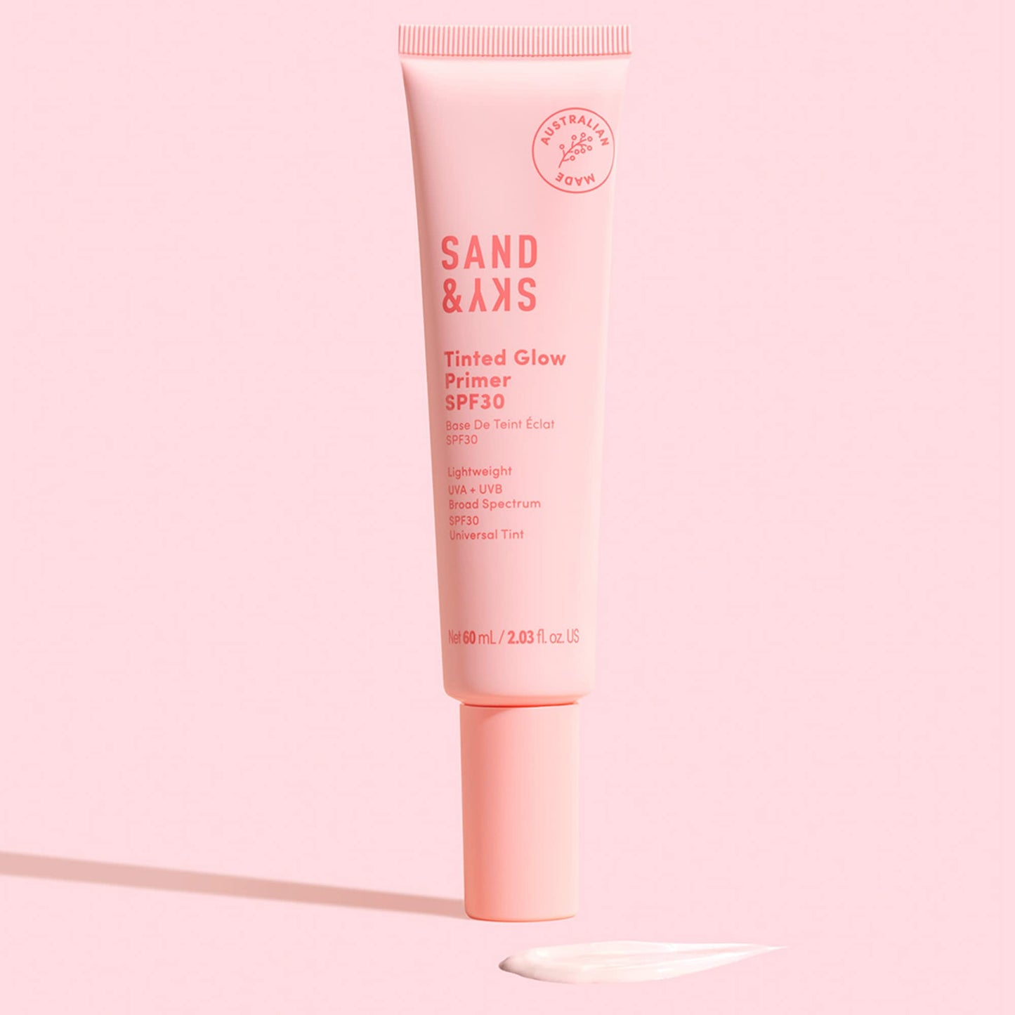 Sand &amp; Sky Brightening Primer &amp; Sun Protection SPF 30 - Australian made daily moisturizing makeup primer with broad spectrum protection. Improves pigmentation, firms skin