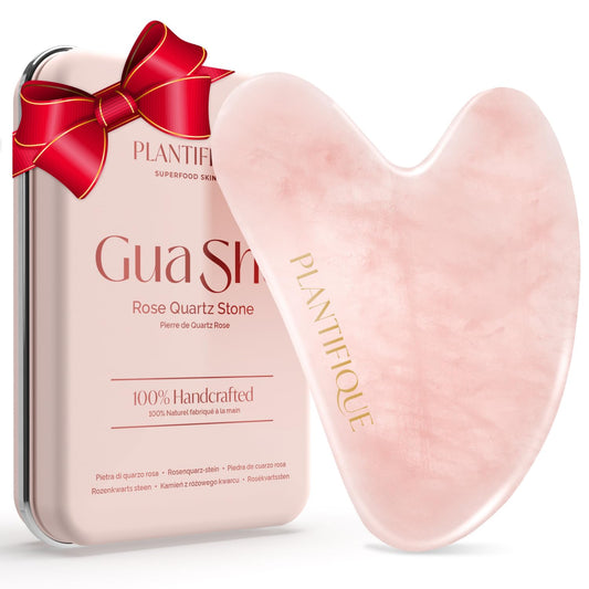 Plantifique Gua Sha Cuarzo Rosa 100% Auténtico - Masajeador Facial