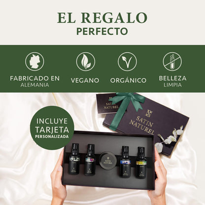 Regalo Navidad Mujer - Set Belleza Satin Naturel con Aceites Orgánicos y Exfoliante