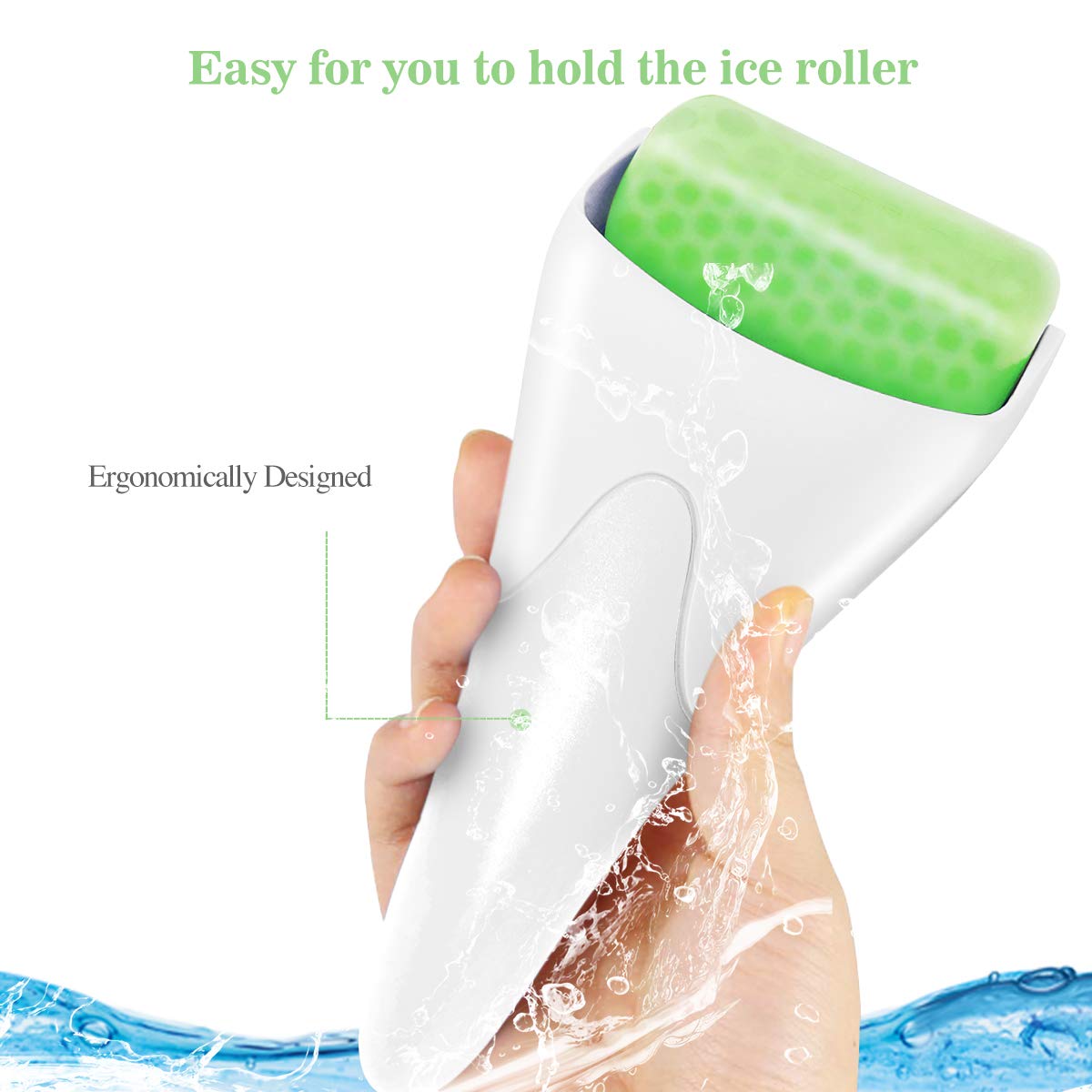 LATME Ice Roller-Rodillo de hielo para cara y ojos,contra la hinchazón y las migrañas,alivia el dolor y lesiones menores,Para Evitar Ojos Que El Cuello Arruge Regalo (Blanco)