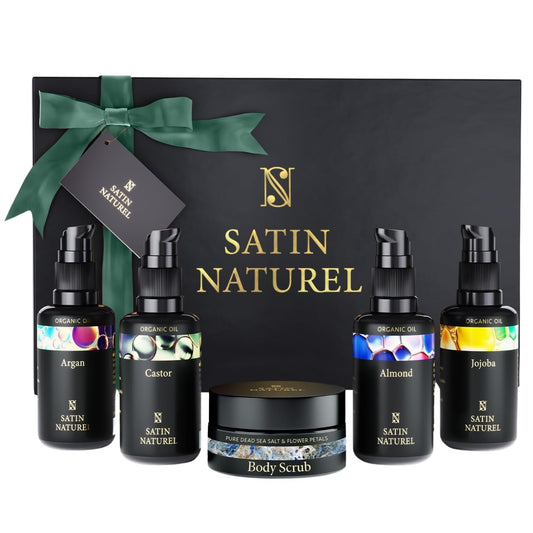 Regalo Navidad Mujer - Set Belleza Satin Naturel con Aceites Orgánicos y Exfoliante