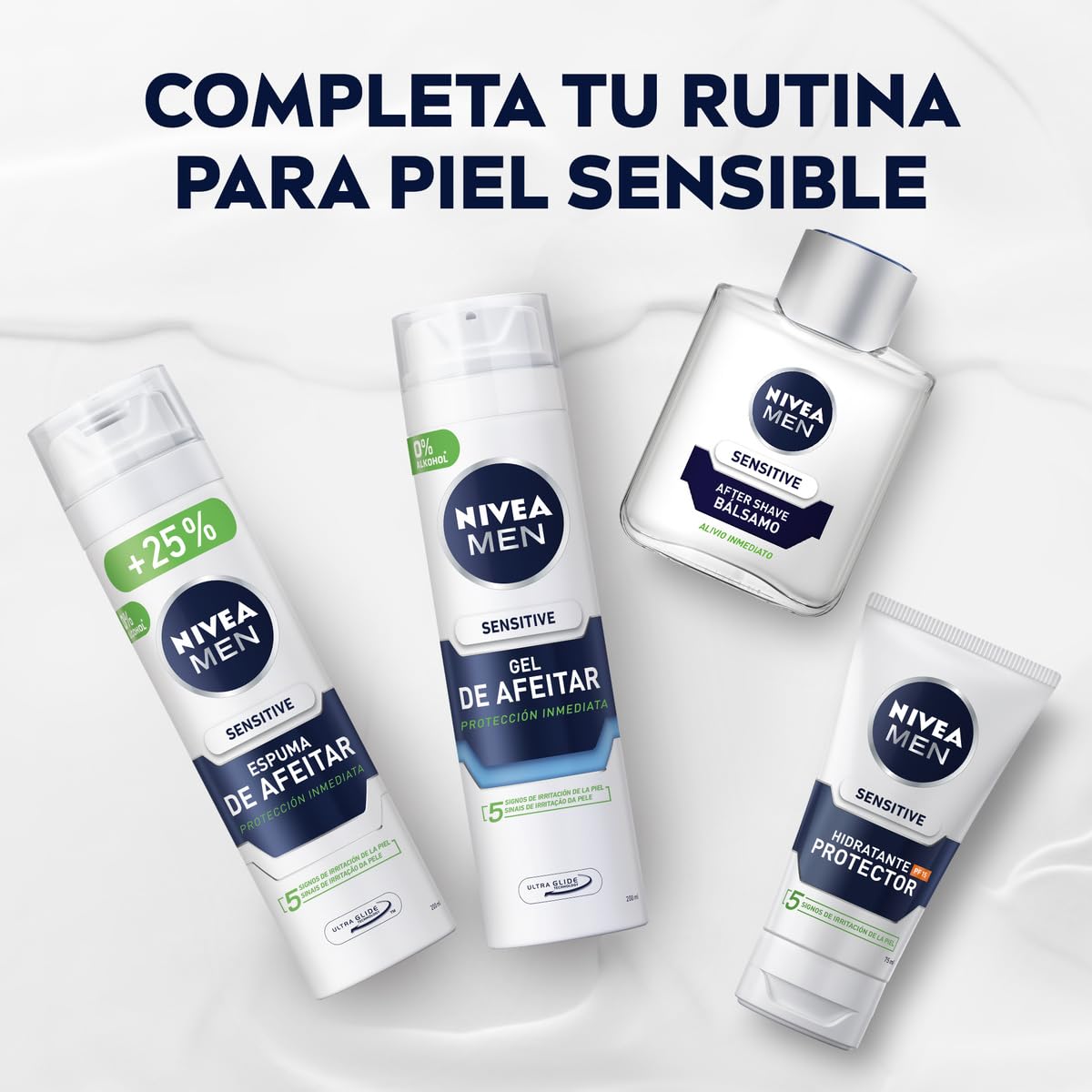 NIVEA MEN Sensitive Bálsamo After Shave (1 x 100 ml), para el cuidado de la piel sensible, bálsamo anti irritaciones con 0% alcohol para calmar la piel al instante