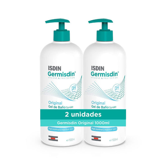 ISDIN Germisdin Original Daily Body Hygiene. Syndet Bath Gel. Pack of 2 Units of 1000ml