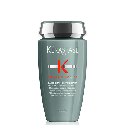 Kérastase Genesis Homme, Anti-Hair Loss Shampoo to Increase Density, For Fine and Weakened Hair, Thickening Mass Bath, 250 ml