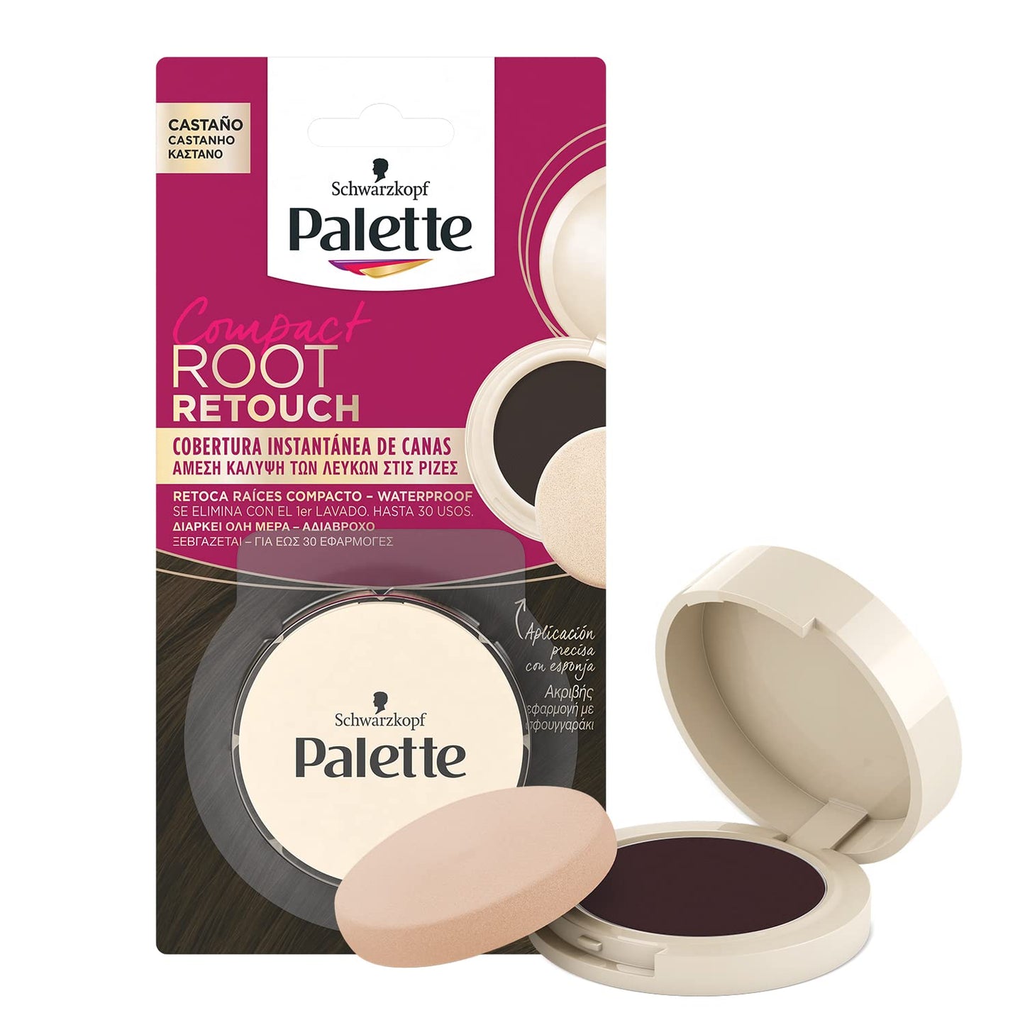 Palette Compact Root Retouch Retouch Roots Compact Powder – Chestnut – Covers Gray Hair 1 unit