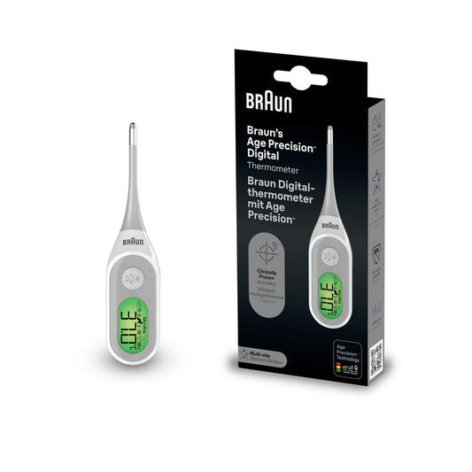 Braun Age Precision Termómetro Digital 3 en 1 – Uso Oral, Axilar o Rectal, Apto para Bebés y Niños