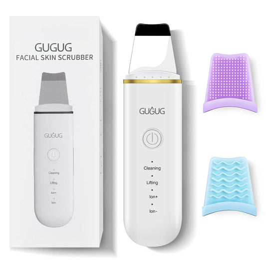 GUGUG Peeling Ultrasónico Facial, Skin Scrubber, Limpiador Facial, Exfoliación de Cara 4 Modos para Limpiar los Poros y Cuidar la Piel, USB Recargable, Dispositivo de Belleza