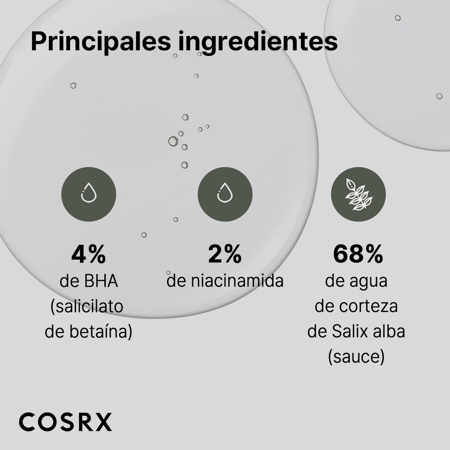 COSRX 100ml Líquido para puntos negros BHA 4%, los poros congestionados desaparecen, salicilato de betaína, Hipoalergénico, testado por dermatólogos, SIN Crueldad, SIN Parabenos, SIN Sulfatos