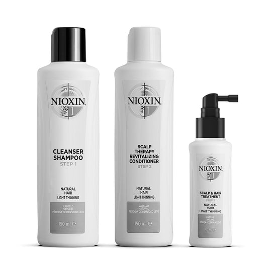 Nioxin Trial Kit Sistema 1 - Tratamiento 3 Pasos para Cabello Fino y Natural