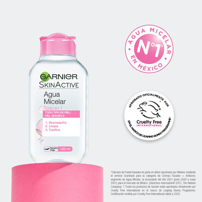 Garnier Skin Active - Classic All-in-One Micellar Water, Normal Skin, Travel Size, 100 ml