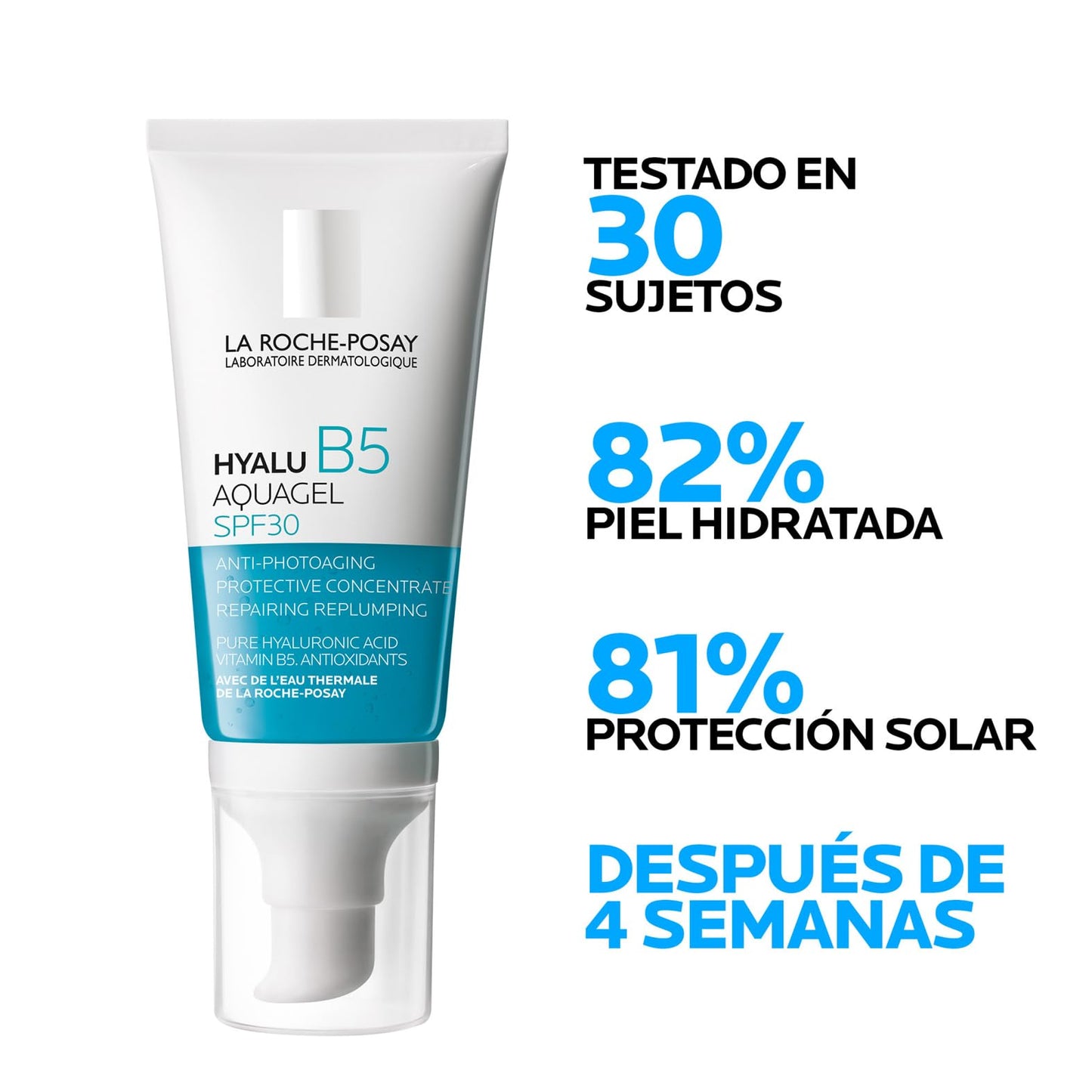 La Roche Posay Aquagel Anti-wrinkle, Repairing, Filling and Protective Treatment, SPF30 Photoprotection, Suitable for Sensitive Skin, Formula with Hyaluronic Acid, Hyalu B5, 50 ml