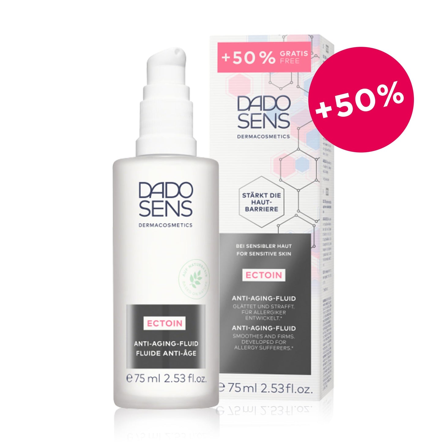 DADO SENS Ectoin - Special anti-aging liquid 75 ml - smoothes, firms and intensely moisturizes - Designed for allergy sufferers - Extra care for sensitive and mature skin, vegan