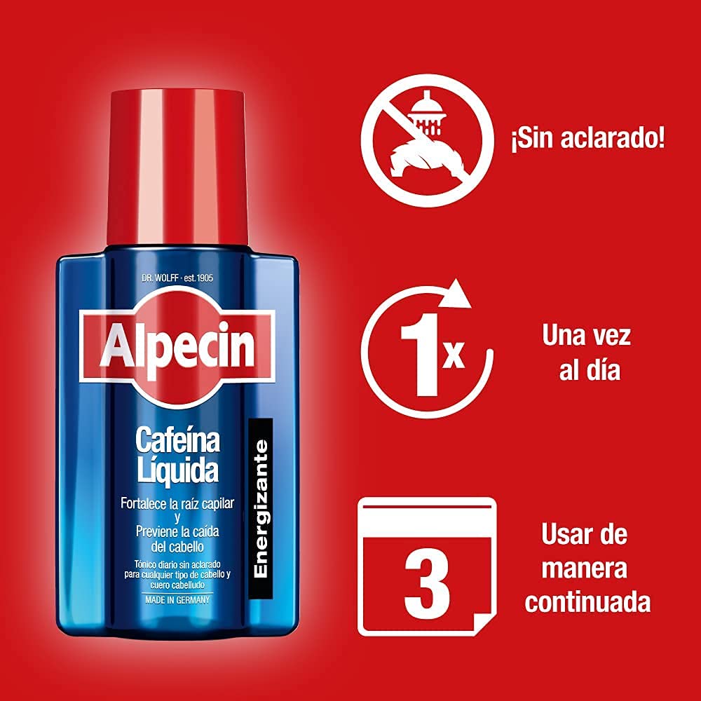 Alpecin Caffeine Liquid 1x 200 ml | Anti-hair loss lotion for men | Treatment for hair loss in men | Treatments against androgenetic alopecia areata | Product to prevent hair loss