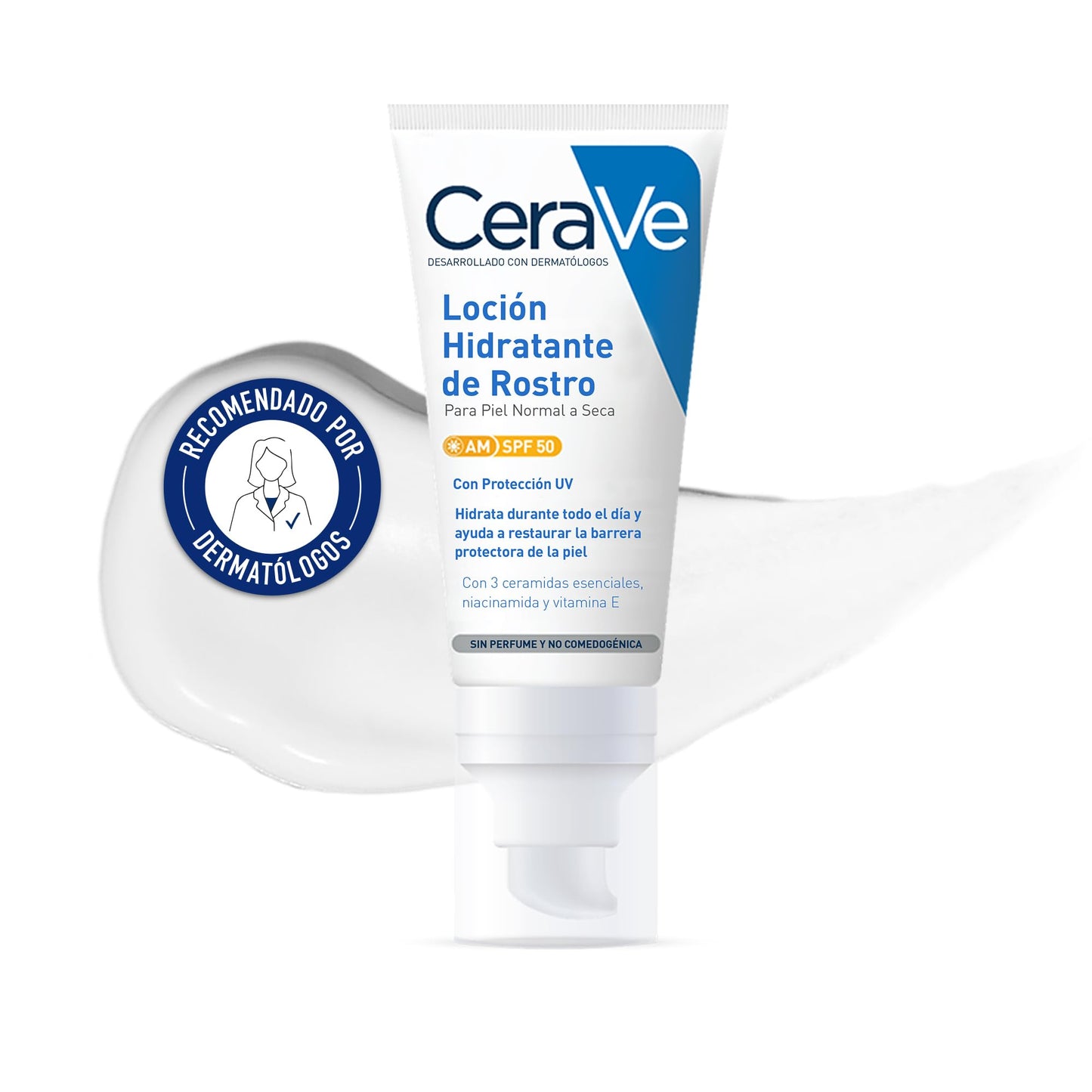 CeraVe Loción Hidratante SPF 50 – Protección y Cuidado Diario para Rostro (50 ml)