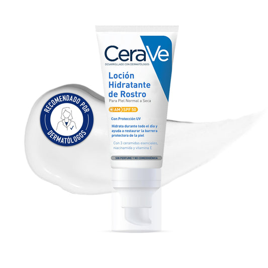 CeraVe Loción Hidratante SPF 50 – Protección y Cuidado Diario para Rostro (50 ml)