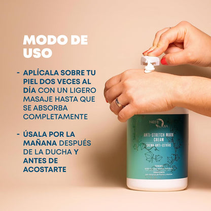 Noche y Día - Crema Antiestrías Reafirmante - 1000 ml - Crema Hidratante Corporal y Tonificante - Para Estrías que Aparecen en el Embarazo y Cambios Rápidos de Peso - Muslos, Glúteos, Brazos y Abdomen