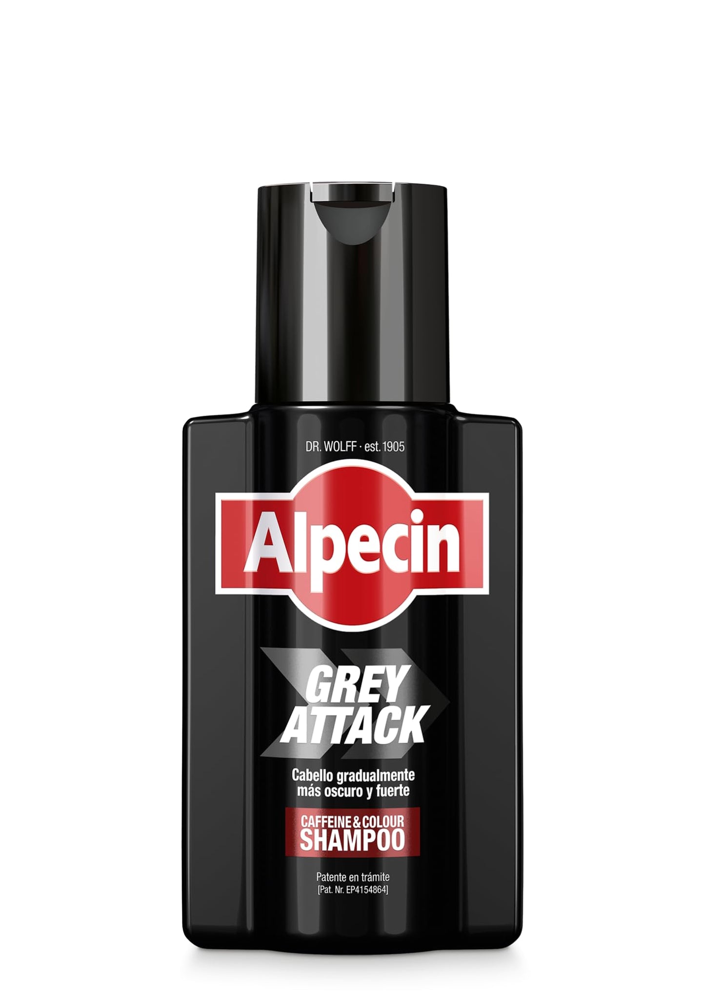 Alpecin Grey Attack Caffeine Colour Shampoo for Men 1x 200ml | Gradually darker and stronger hair | Controlled and natural-looking colour effect with less grey hair