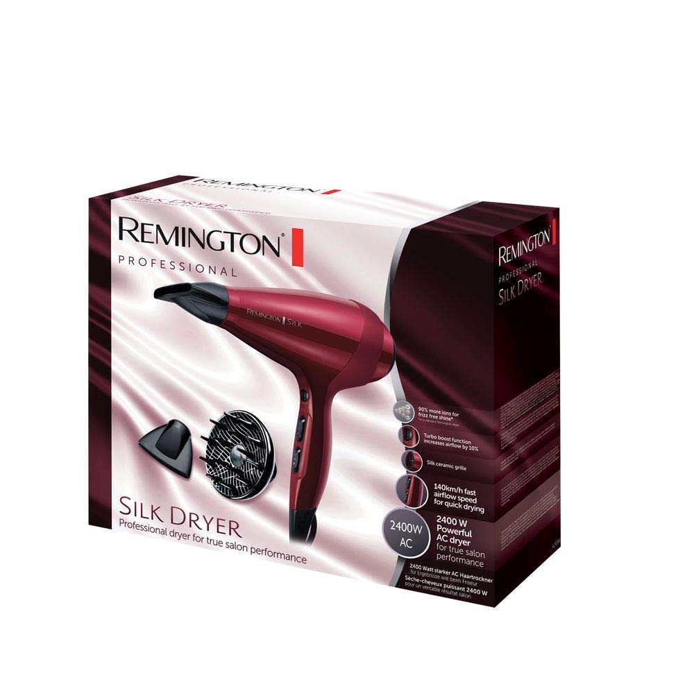 Remington Secador de Pelo Profesional Silk - 2400W, Iónico y Antiencrespamiento