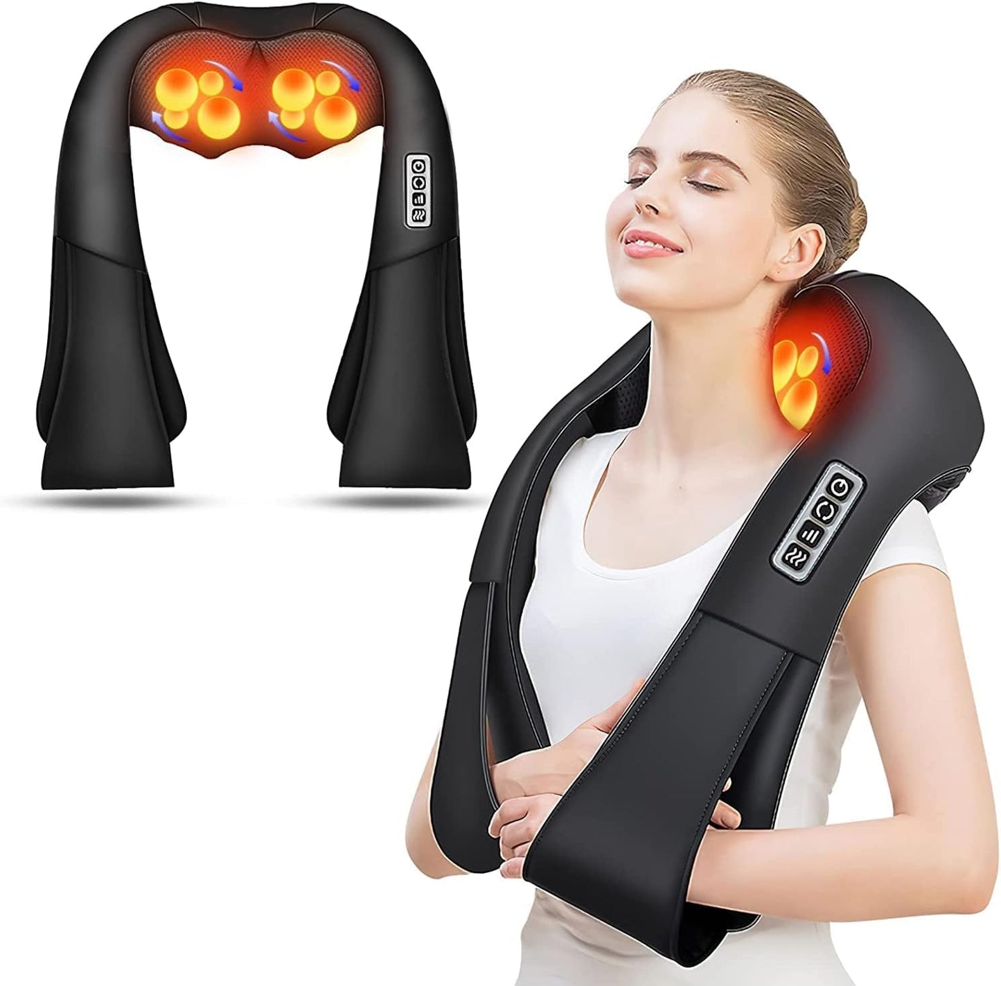 AERLANG Neck Massager, Neck and Shoulder Massager Back Massager 4D Deep Tissue Kneading Massager, Use at Home, Office, Car, Gifts for Women, Men, Mom and Dad