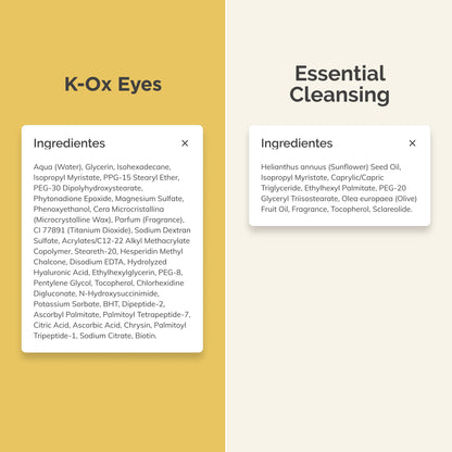 ISDIN Isdinceutics PACK K-Ox Eyes - Crema Contorno de Ojos + Essential Cleansing 27g Mini Talla Limpiador Facial