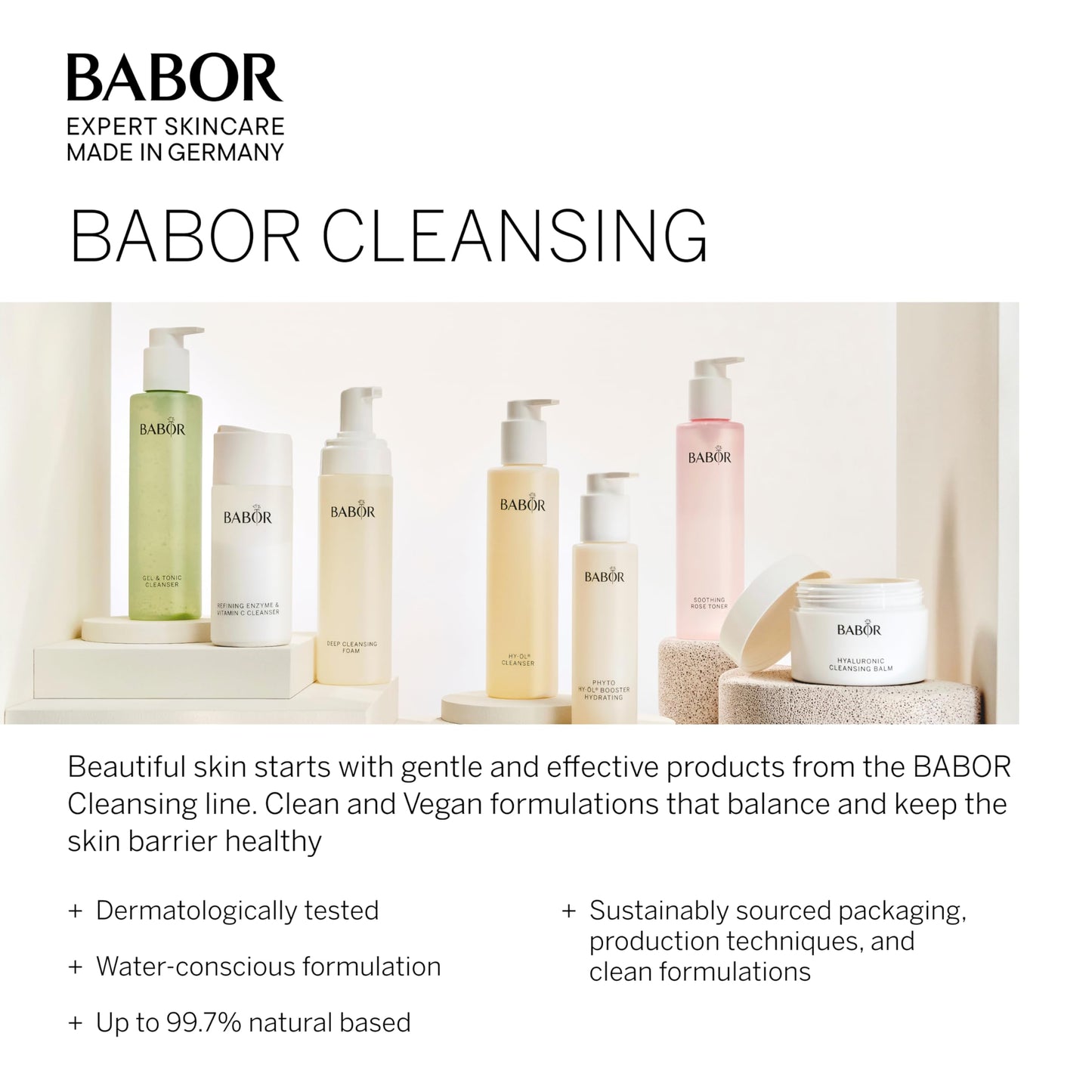 BABOR Hy-Öl Cleanser for all skin types, Care oil for daily facial cleansing, Make-up remover, Vegan formula with Vitamin E, 1 x 200 ml