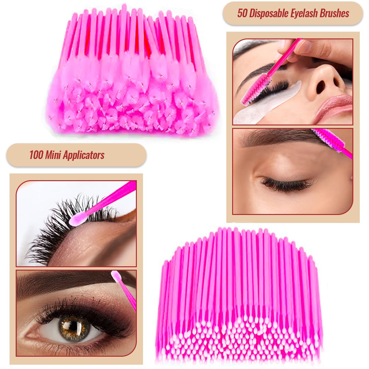 200ml/6.7fl.oz Eyelash Cleanser Shampoo Lash Extension USB Fan Dryer Shampoo Brush Mascara Brush Pad Makeup Remover Wash Bottle Micro Brushes Applicators