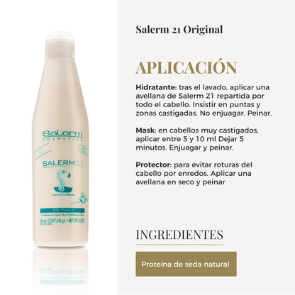 Salerm 21 Silk Protein - Acondicionador y Mascarilla Sin Aclarado 250 ml