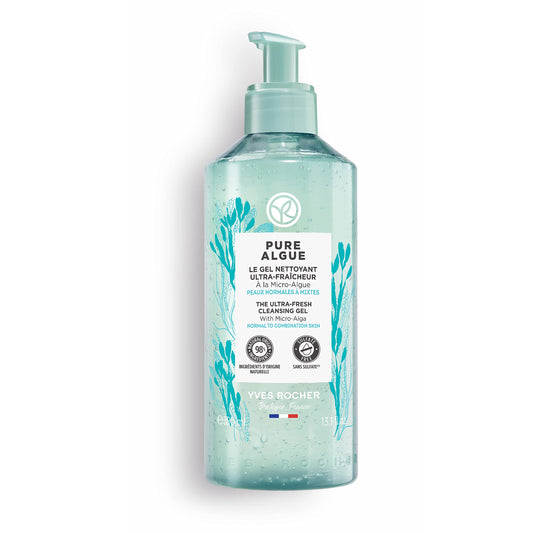 Yves Rocher PURE ALGUE - Ultra-freshness cleansing gel with micro algae - Cleans, oxygenates and refreshes - Normal to combination skin - 390ml