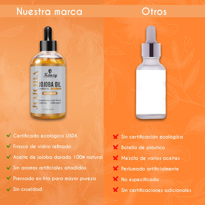 Aceite de Jojoba 100% Puro y Orgánico 120ml - Kanzy