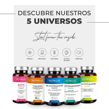 VITAMINAS PARA EL CABELLO - Crecimiento y Anticaida Cabello [PREMIO 2022] Biotina + Zinc + L-Cisteina - Mujer Hombre - Vitaminas Pelo Vegano - Hair Complex - 90 Cápsulas Nutralie