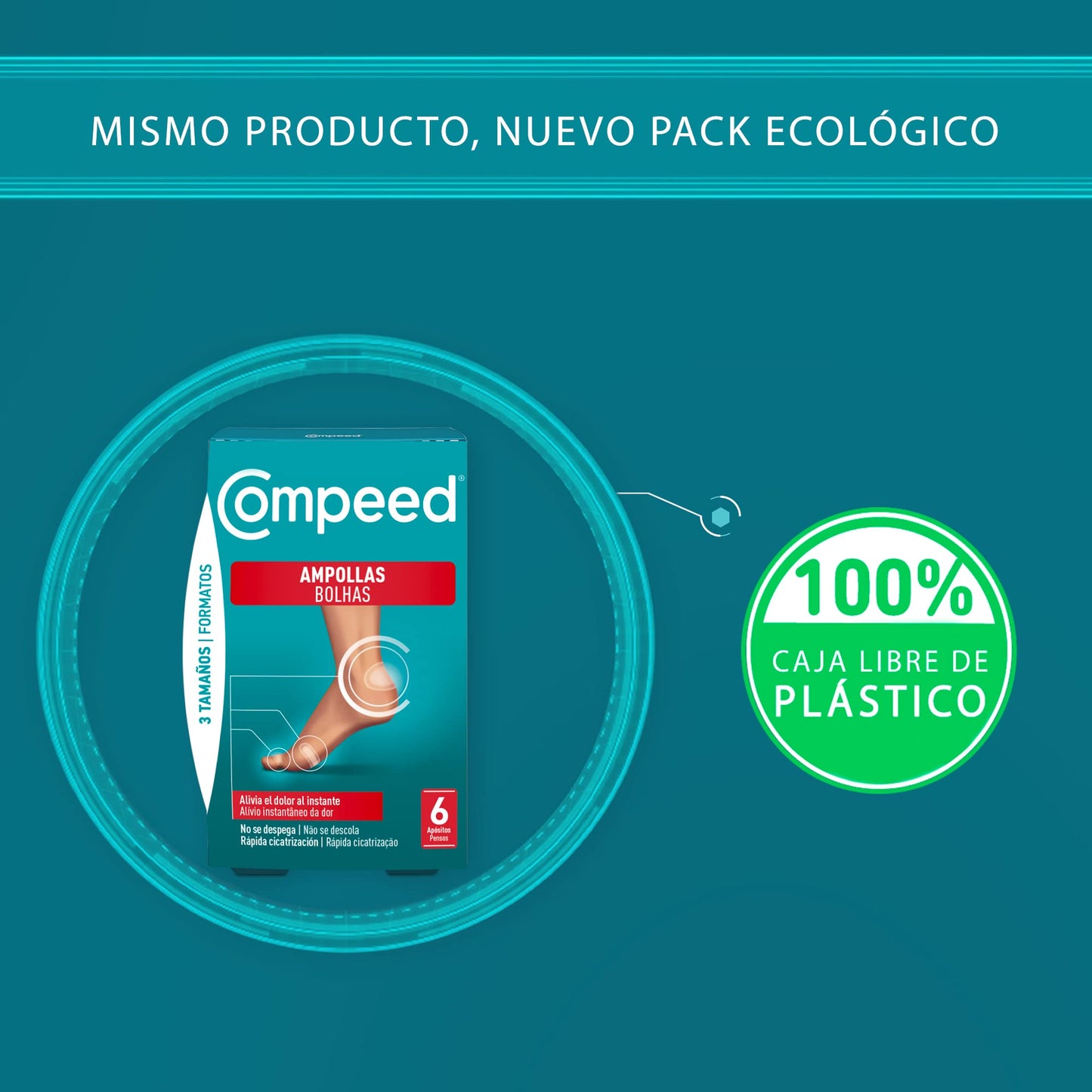 COMPEED Blisters Assortment, Hydrocolloid Dressings Against Chafing, Pack of 2 x 6 units.